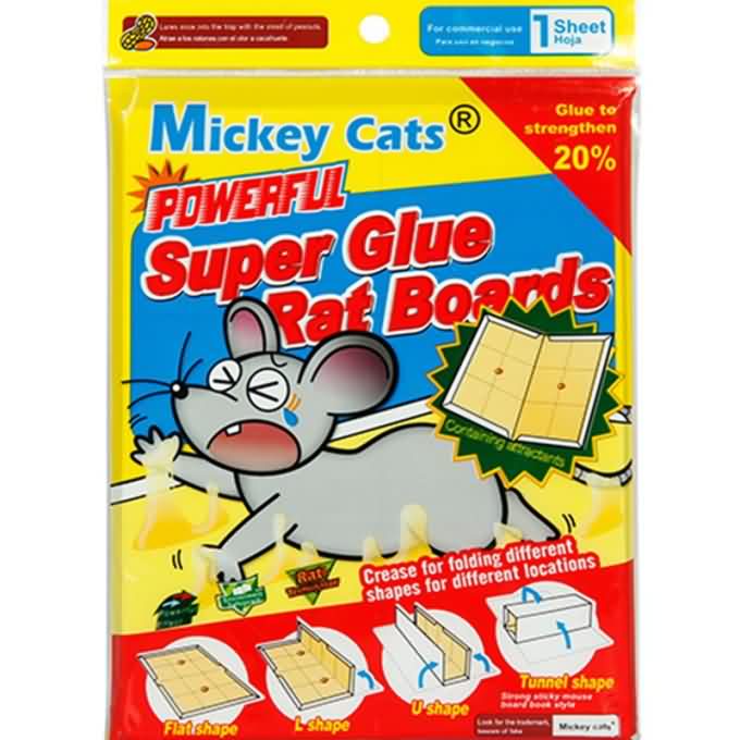Tablero de trampas de pegamento para ratas de Mickey Cats Mouse resistente a la intemperie de gran tamaño